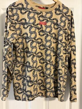 HUGO Boss Long Sleeve Shirt Men’s Medium Snake Print Graphic Logo